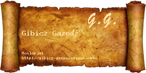 Gibicz Gazsó névjegykártya